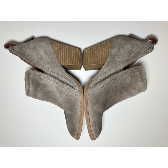 JEFFREY CAMPBELL Women Rosalee Gray Suede Ankle Boots Block Heel Boho Slip On 8 - Picture 10 of 14